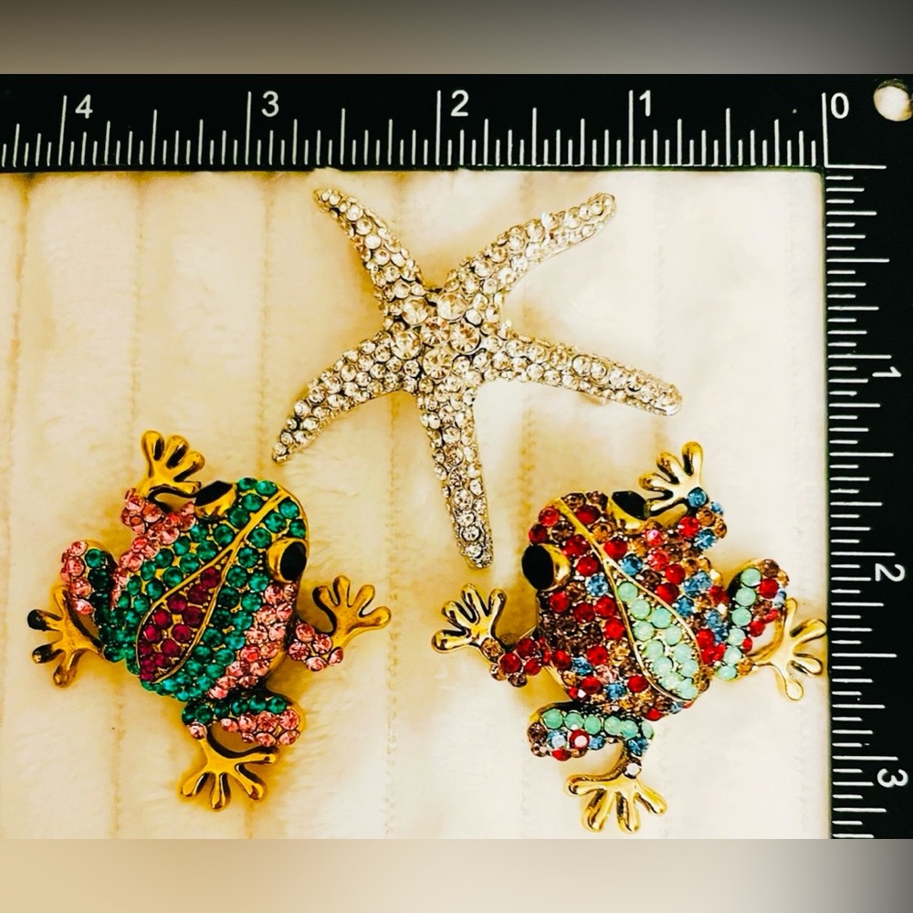 Colorful Fish and Sea Life Brooch Set